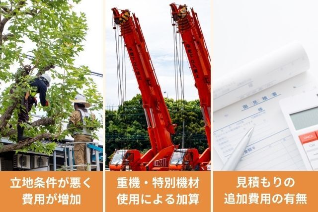 庭木伐採_費用左右要因・追加コスト