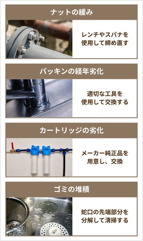 水道蛇口のポタポタ水漏れが起こる主な原因